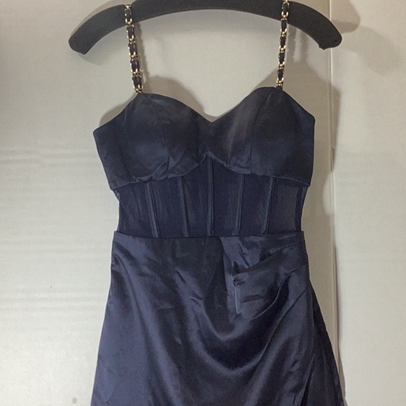 AQUA
Long Satin Illusion Maxi Dress - Exclusive - Picture 6 of 16